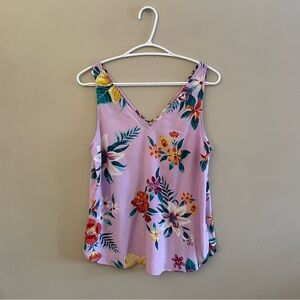 Old Navy Lilac Multicolor Floral V-Neck Tank Top – Size XS EUC